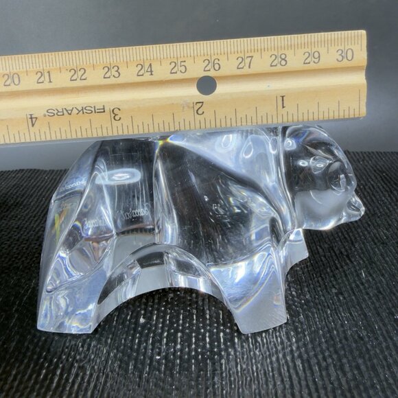 BACCARAT Clear Heave Crystal Figurine Grizzly Bear Made In France Paperweight - Picture 2 of 15